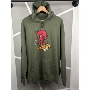 Grunt Style Men’s XXL Green Lucky Devil Hoodie Sweatshirt USMC Military Tattoo